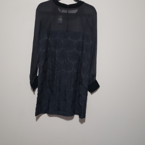 SOLD NWT Maje Black Shift Midi Organza Dress - Picture 5 of 12